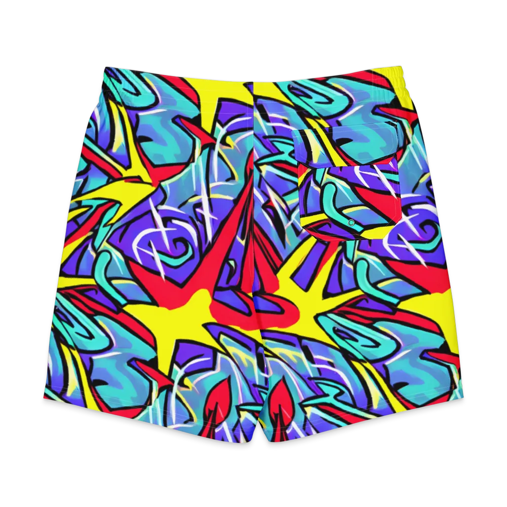 Neon Turbulence on Men's Board Shorts — Back