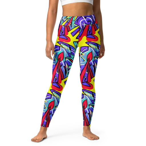 Neon Turbulence on a Yoga Leggings