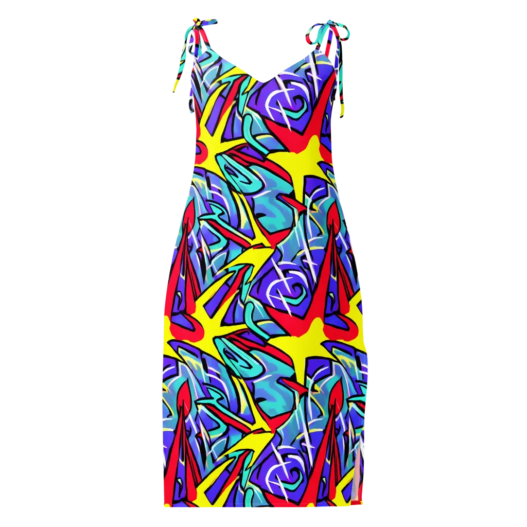 Neon Turbulence on Slip Dress — Front