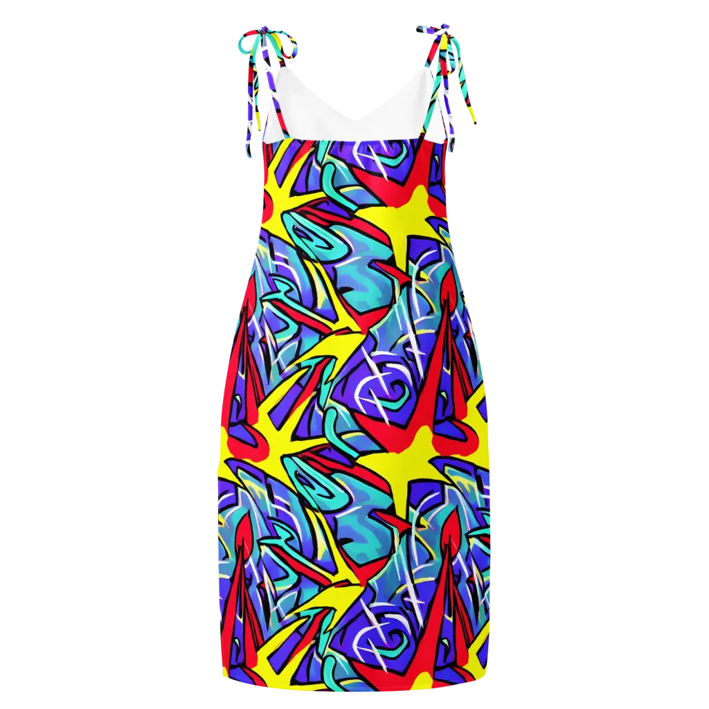 Neon Turbulence on Slip Dress — Back
