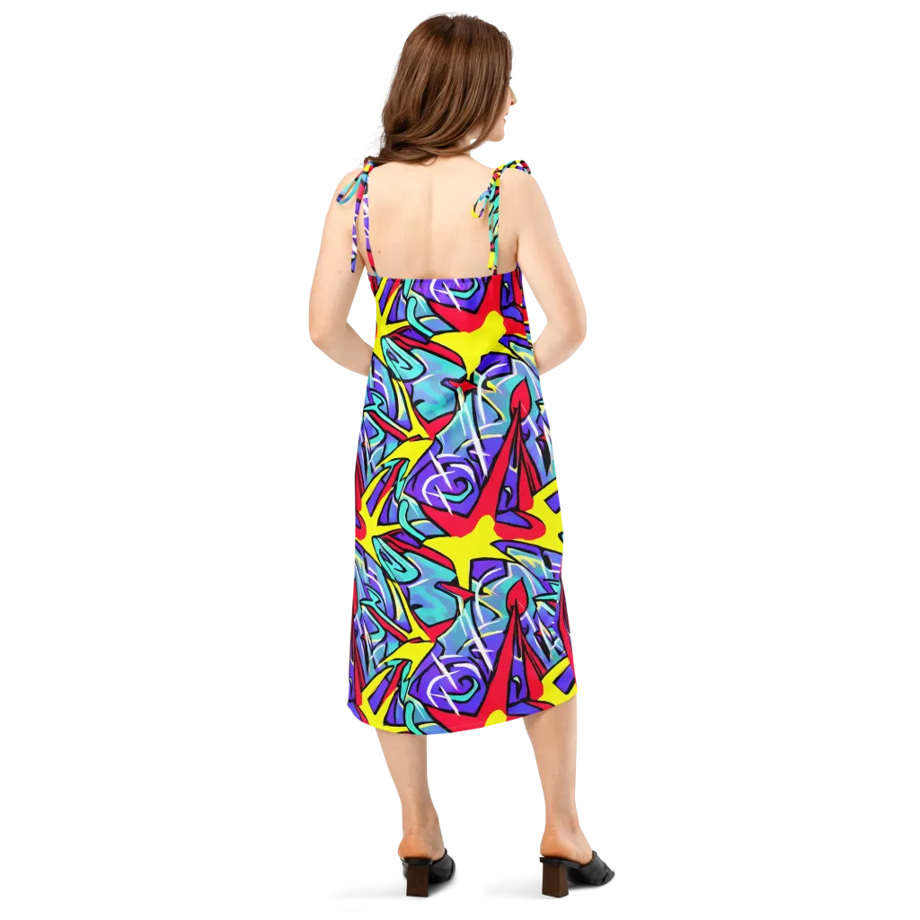 Neon Turbulence on Slip Dress — Back