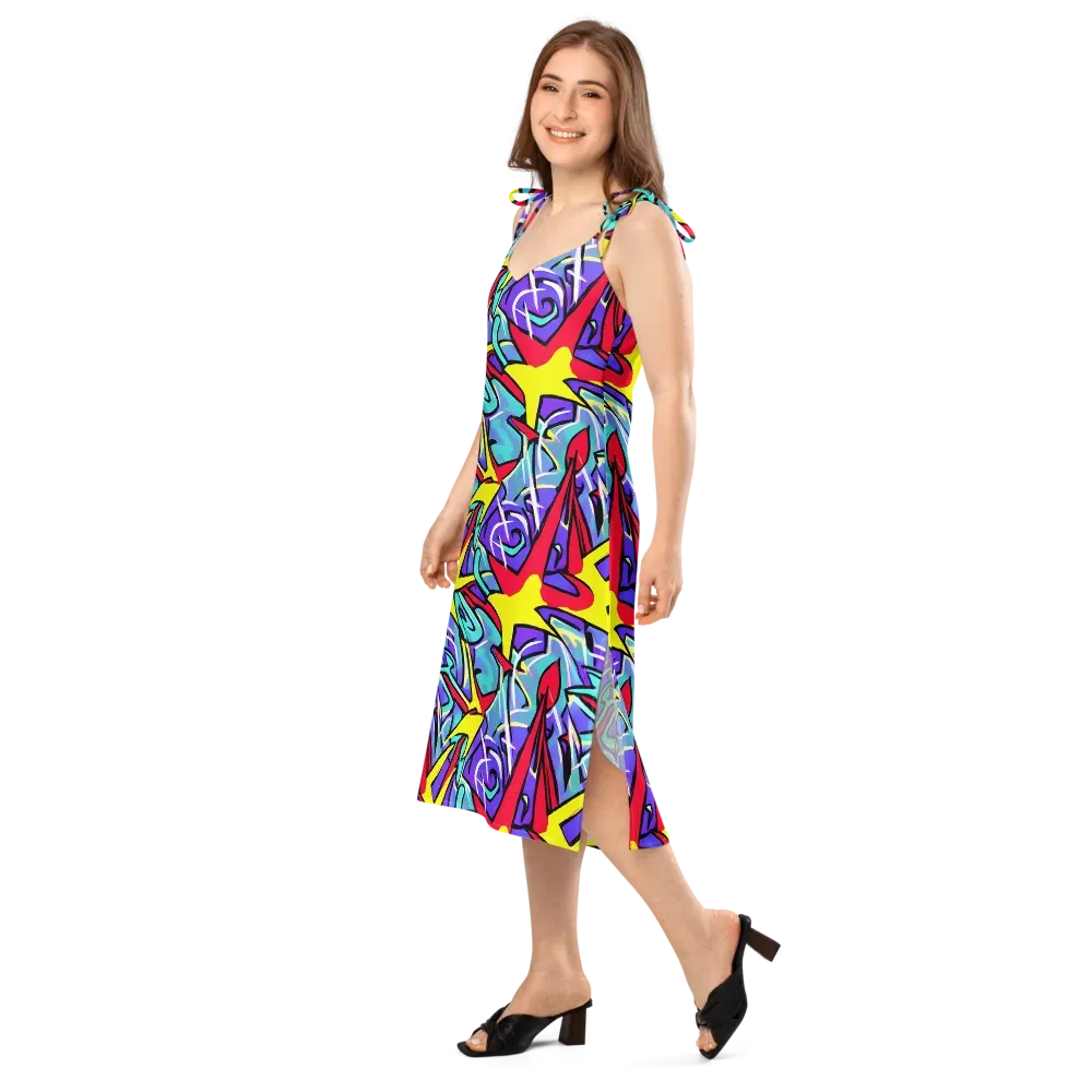 Neon Turbulence on Slip Dress — Left Front