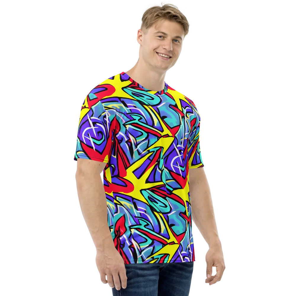 Neon Turbulence on Men's Crew Neck T-Shirt — Right