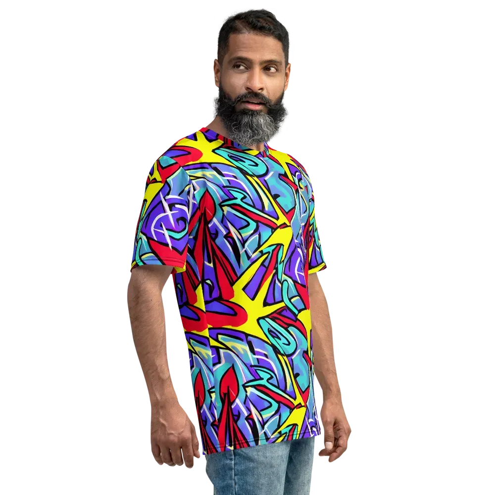 Neon Turbulence on Men's Crew Neck T-Shirt — Right