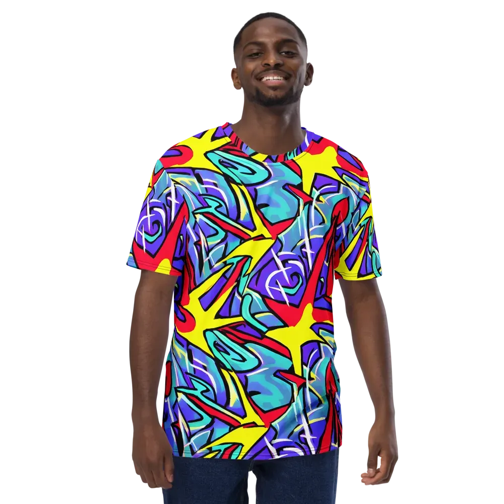 Neon Turbulence on Men's Crew Neck T-Shirt — Front