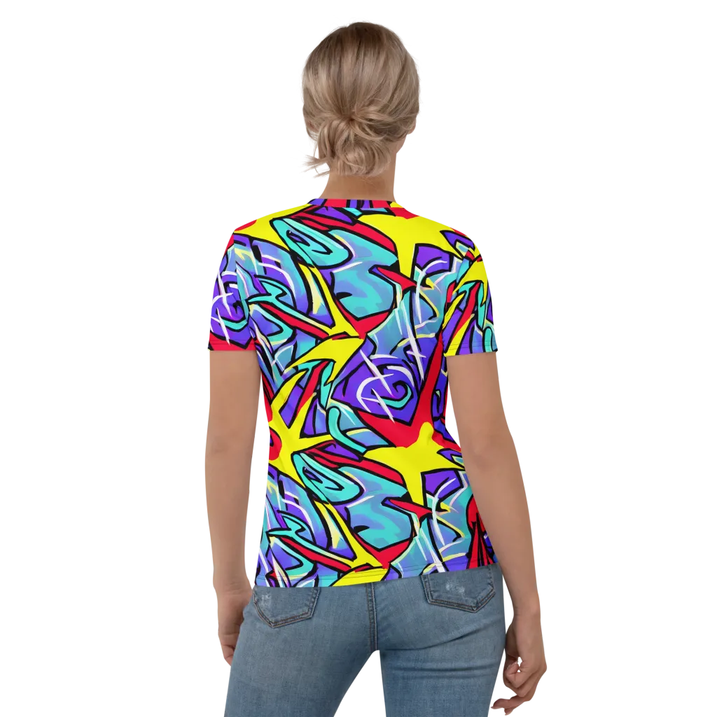 Neon Turbulence on Women's Crew Neck T-Shirt — Back