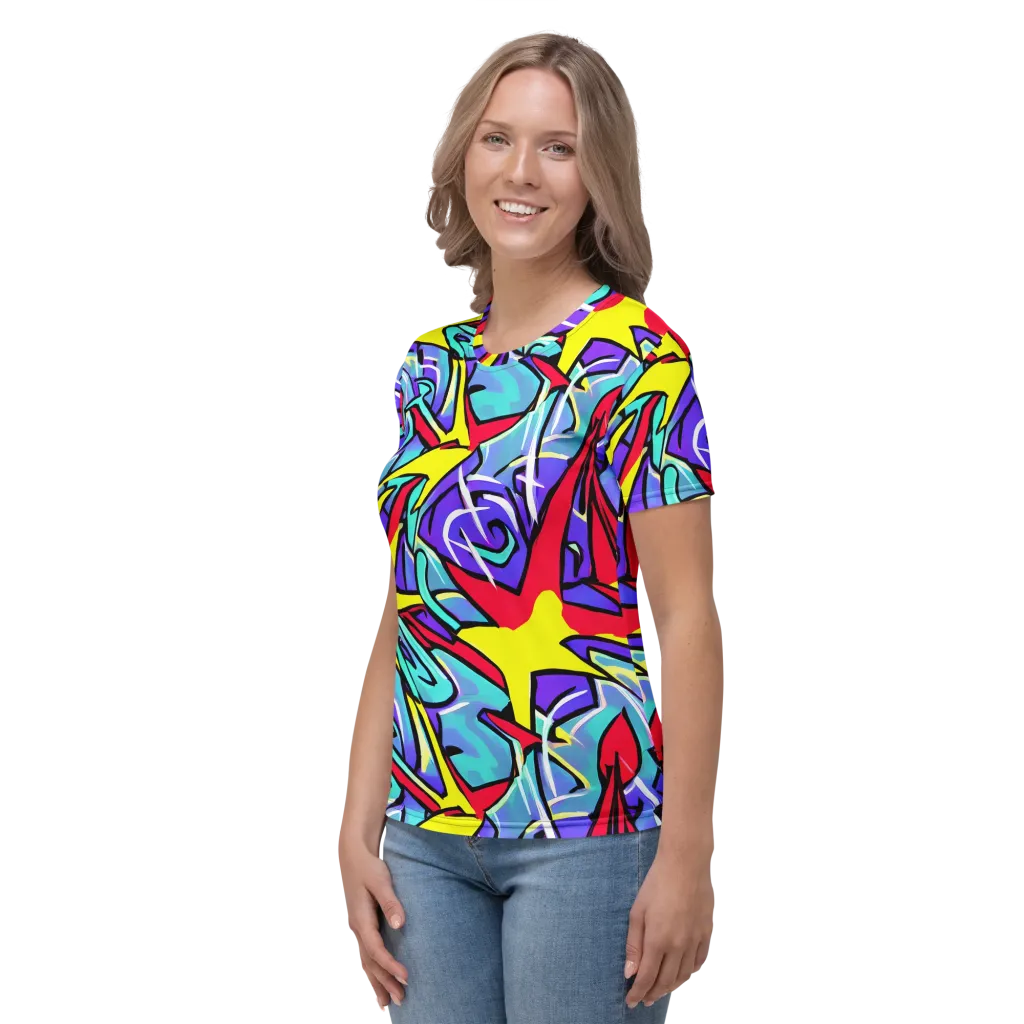 Neon Turbulence on Women's Crew Neck T-Shirt — Left