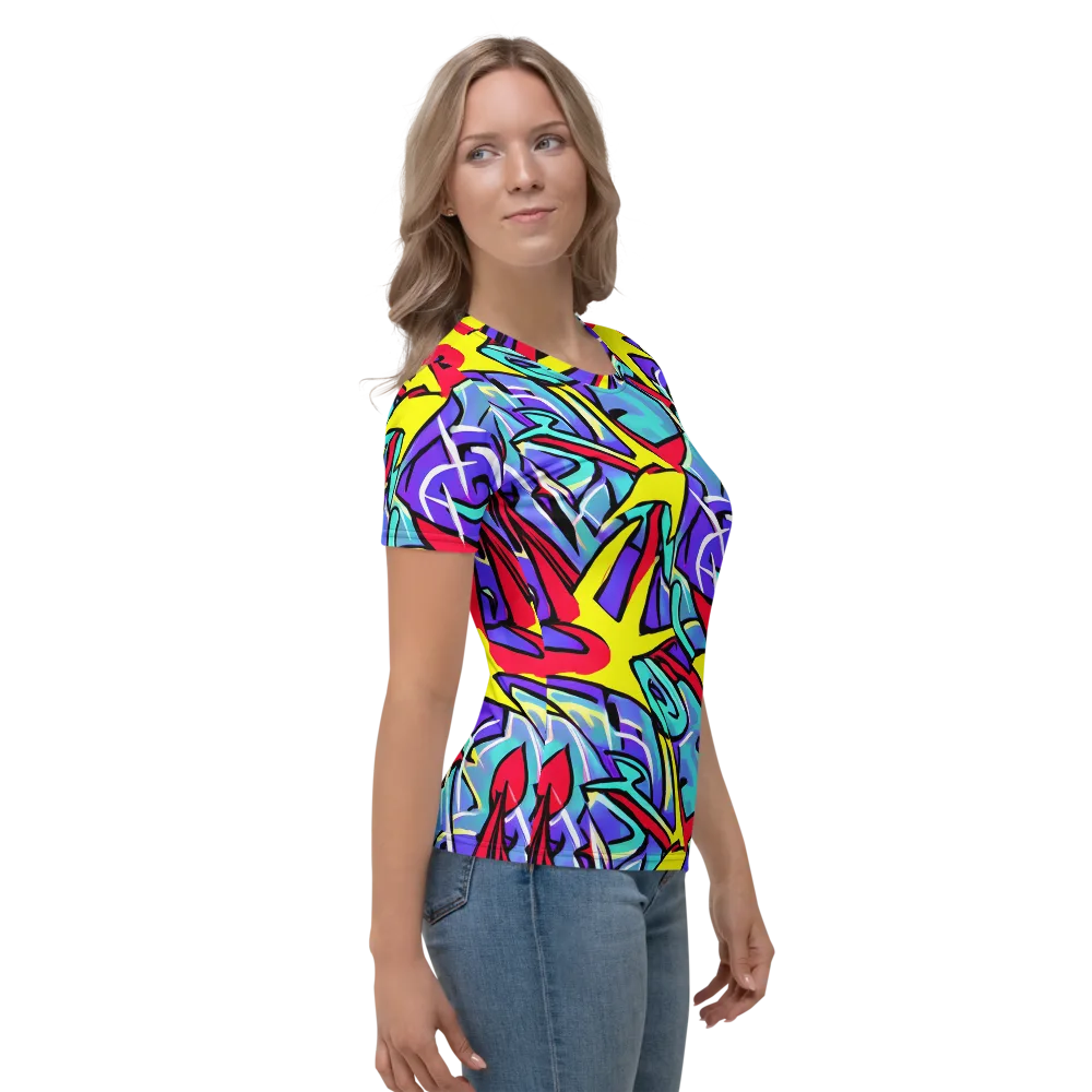 Neon Turbulence on Women's Crew Neck T-Shirt — Right