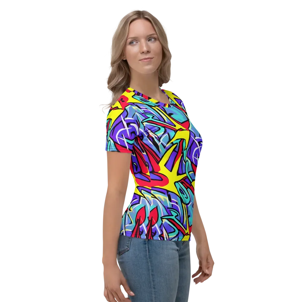 Neon Turbulence on Women's Crew Neck T-Shirt — Right