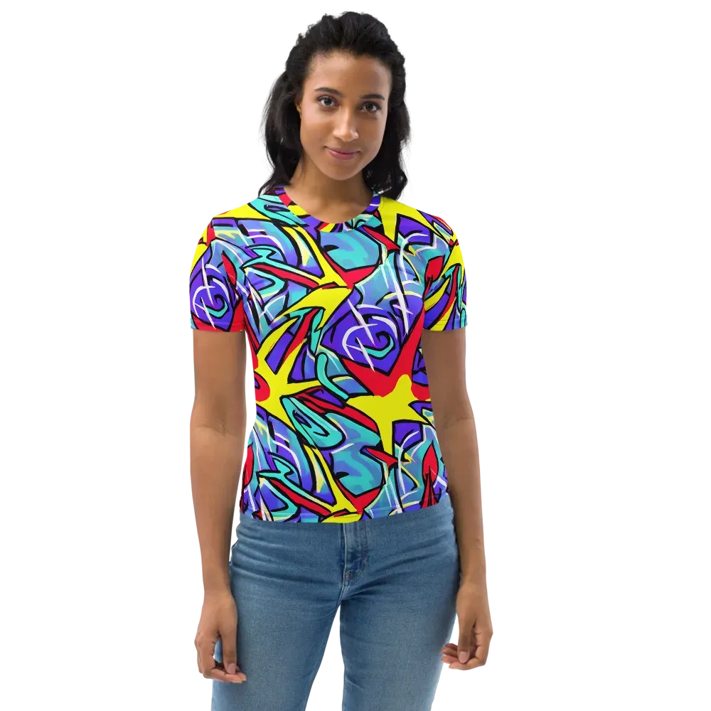 Neon Turbulence on Women's Crew Neck T-Shirt — Front