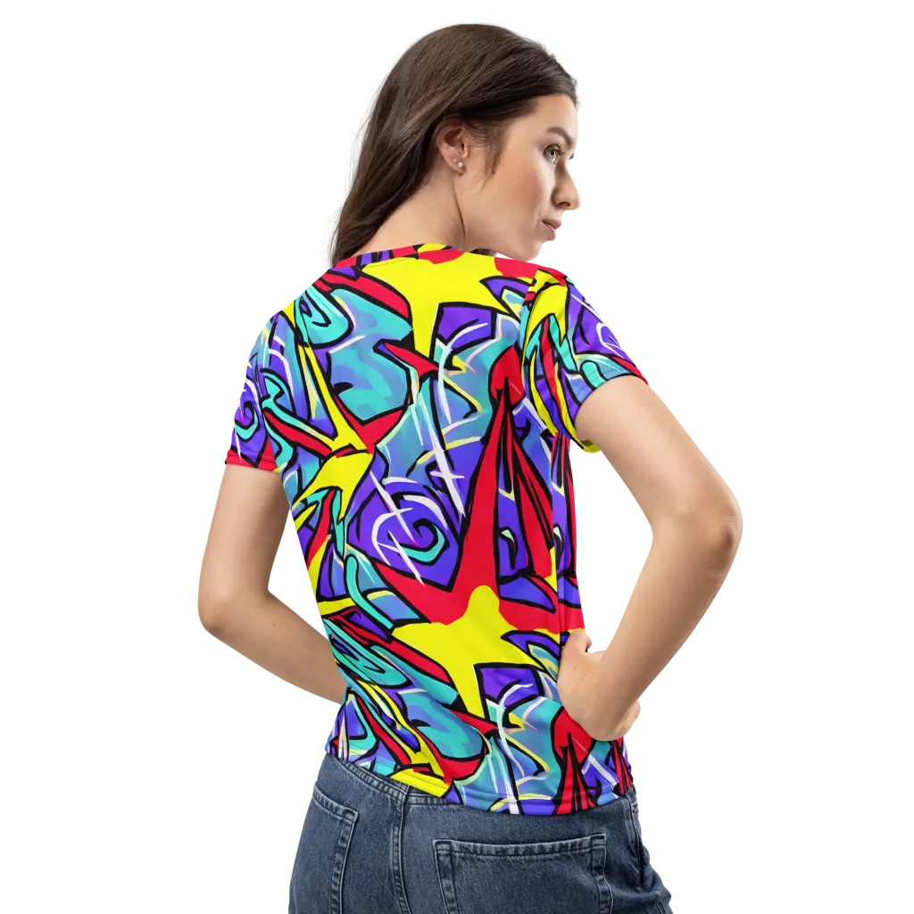 Neon Turbulence on Women's Crew Neck T-Shirt — Back