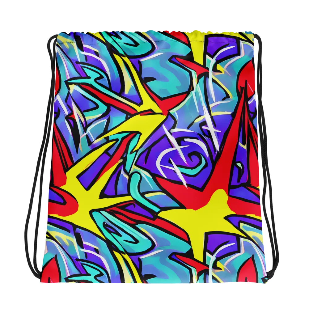 Neon Turbulence on Drawstring Bag — Photo