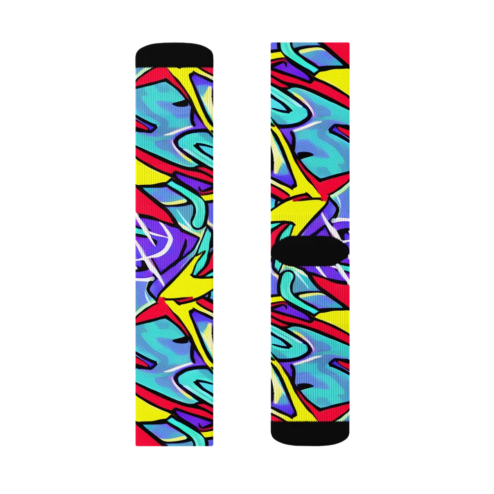 Neon Turbulence on Socks — Right Sock