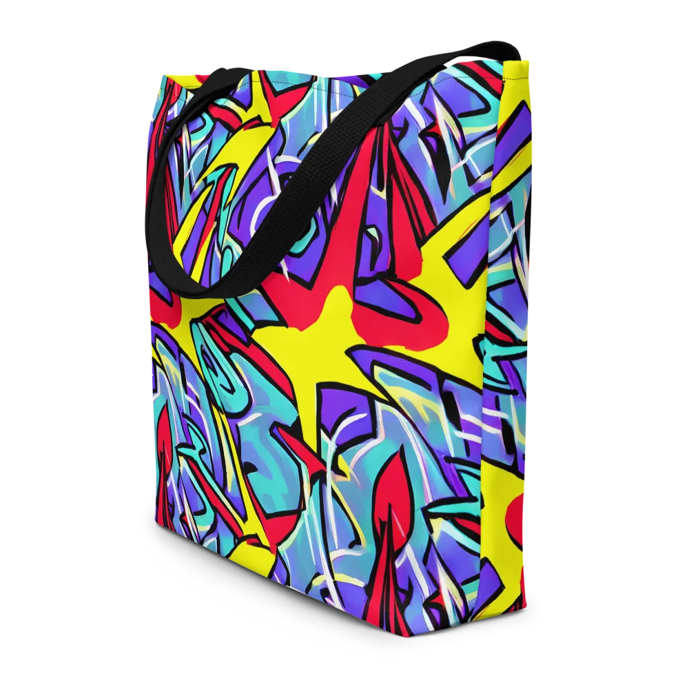 Neon Turbulence on Large Tote Bag W/ Pocket — Front