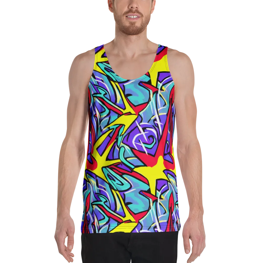 Neon Turbulence on Men's Tank Top — Front