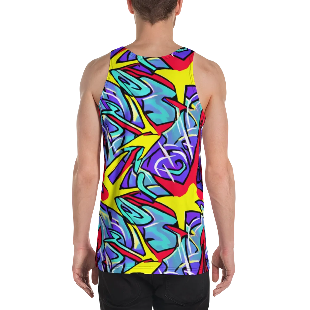Neon Turbulence on Men's Tank Top — Back