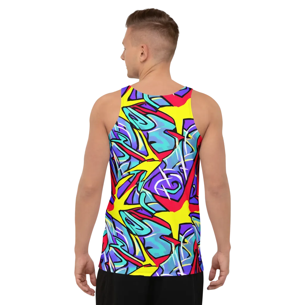 Neon Turbulence on Men's Tank Top — Back