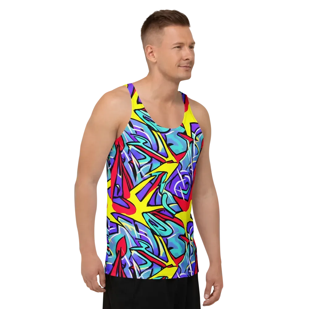Neon Turbulence on Men's Tank Top — Right Front