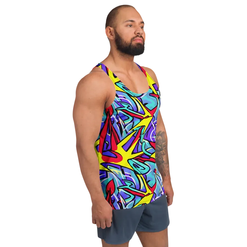 Neon Turbulence on Men's Tank Top — Right Front