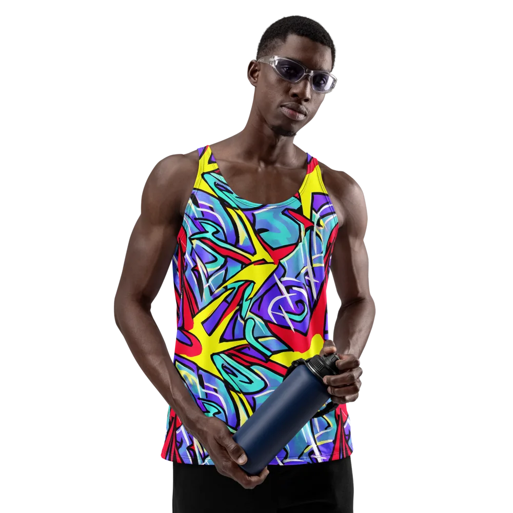 Neon Turbulence on Men's Tank Top — Front