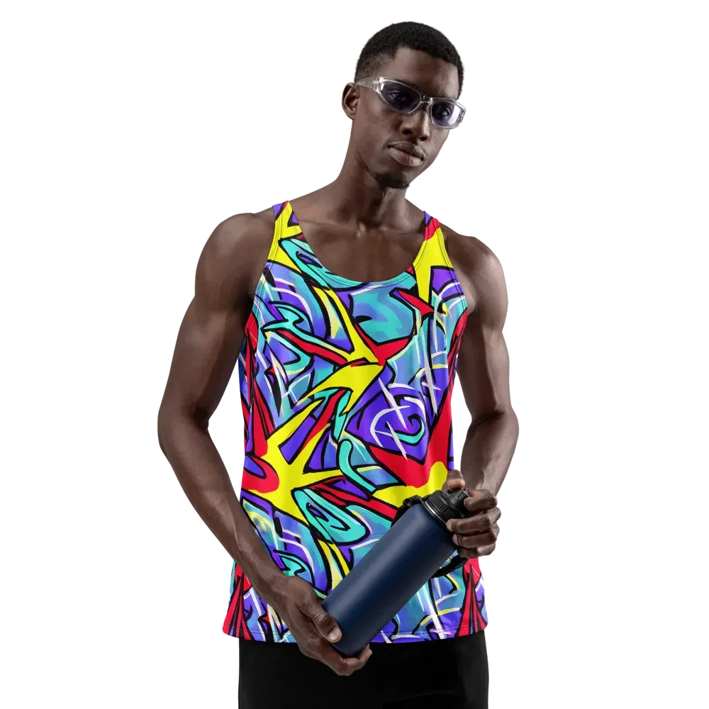 Neon Turbulence on Men's Tank Top — Front