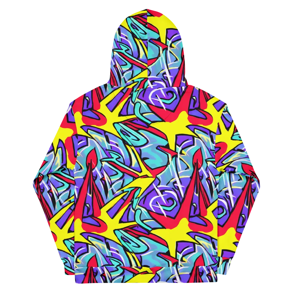 Neon Turbulence on Cotton Hoodie — Back