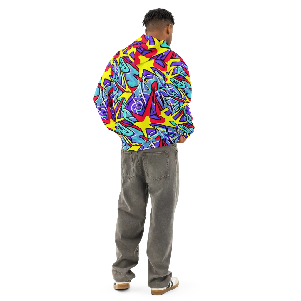 Neon Turbulence on Cotton Hoodie — Back