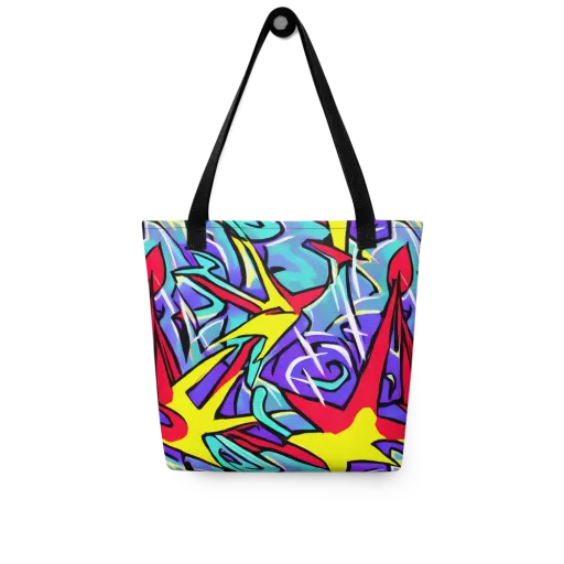 Neon Turbulence on a Tote Bag