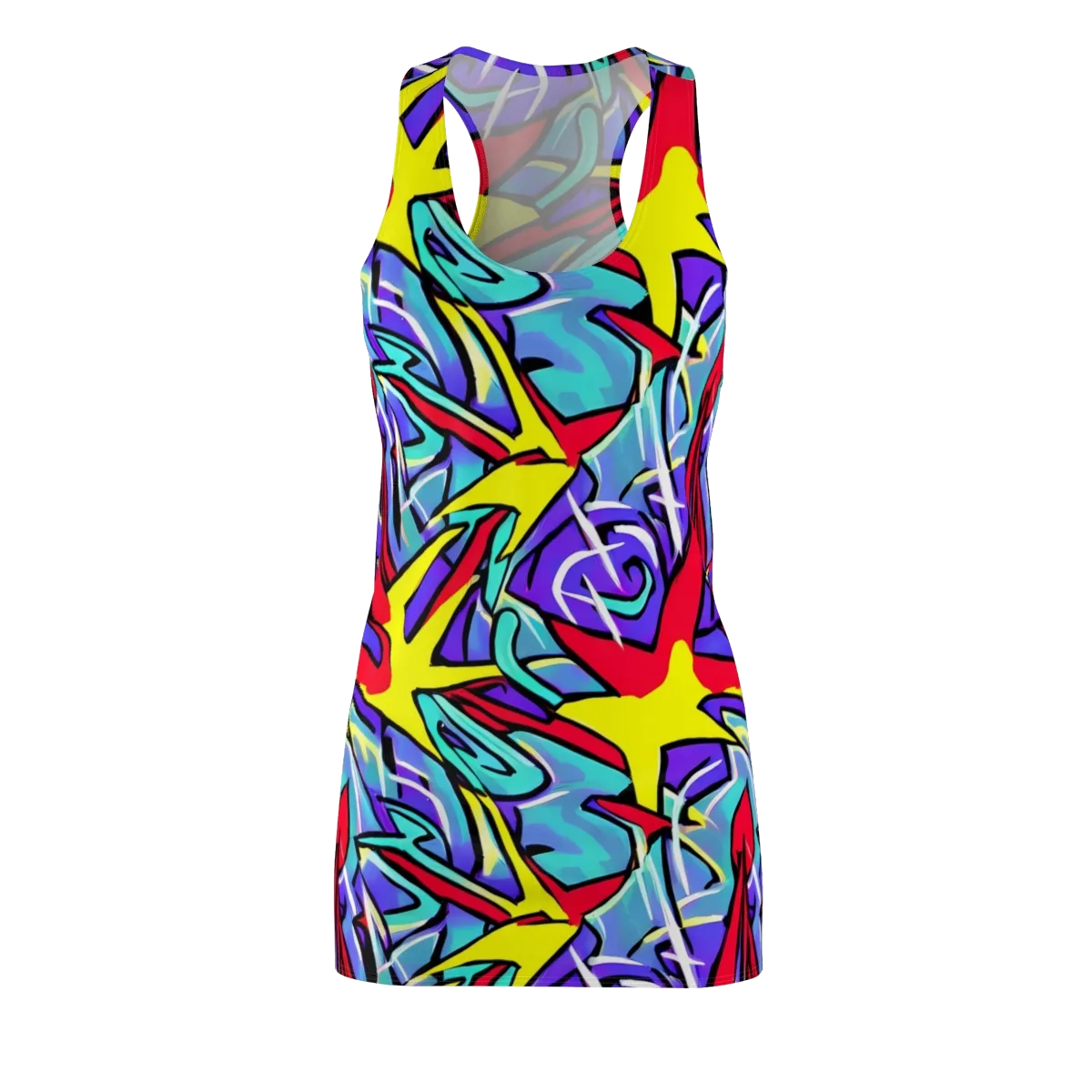 Neon Turbulence on Racerback Dress — Front