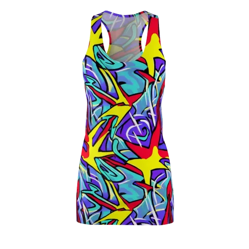 Neon Turbulence on a Racerback Dress