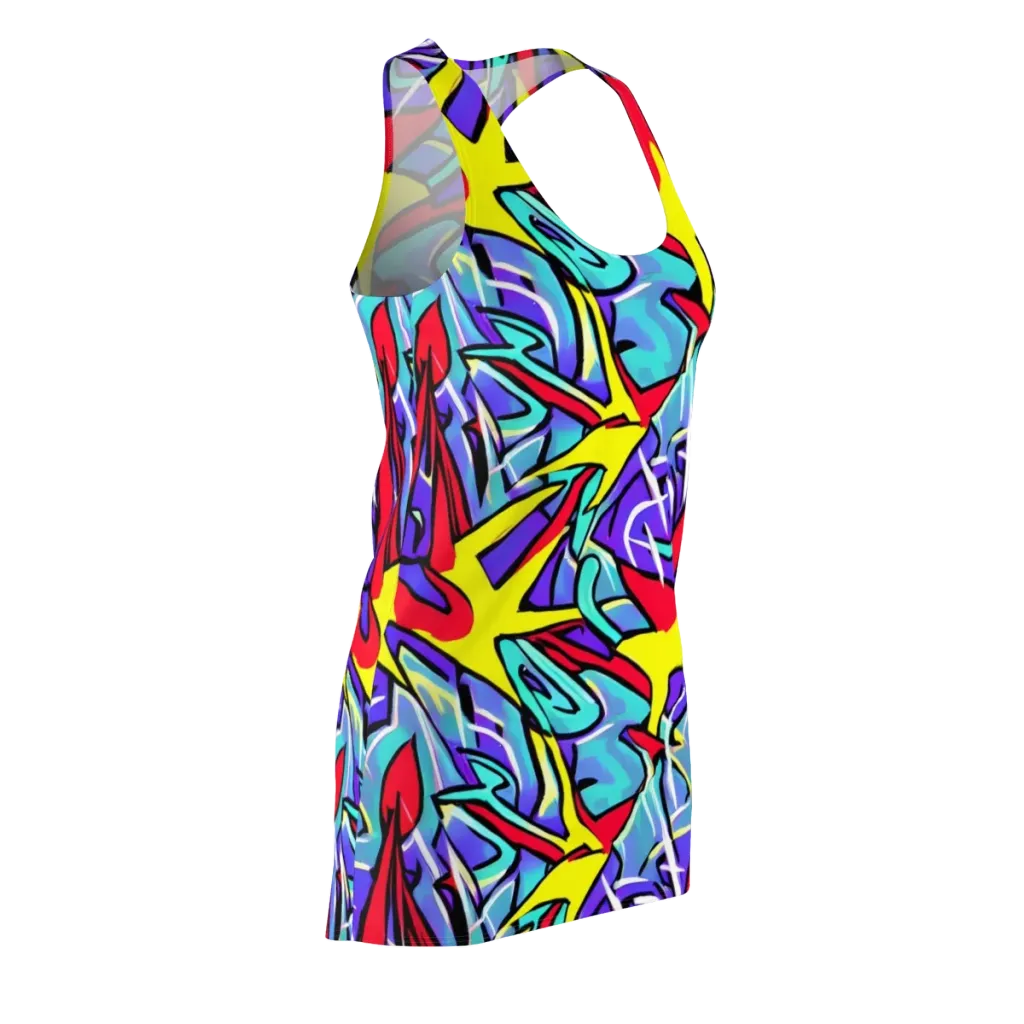 Neon Turbulence on Racerback Dress — Front Side