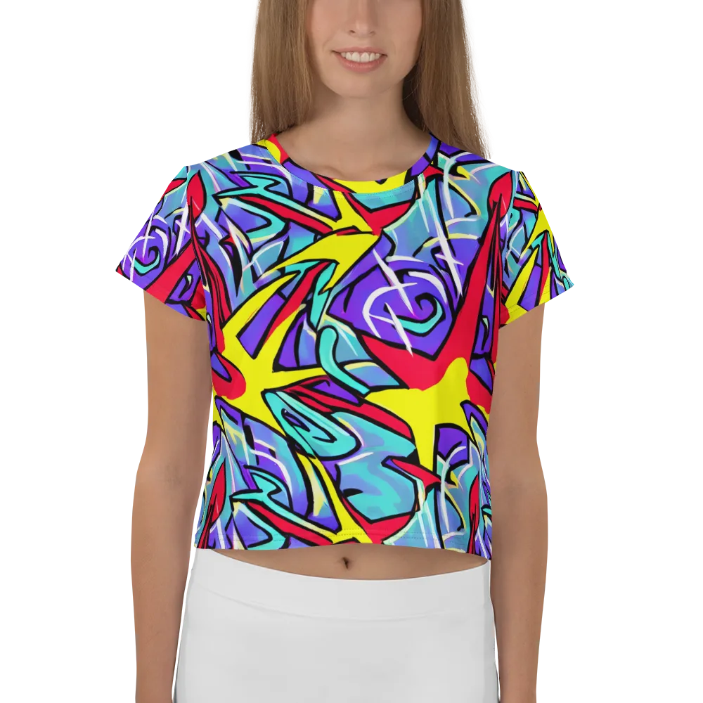 Neon Turbulence on Crop Tee — Front