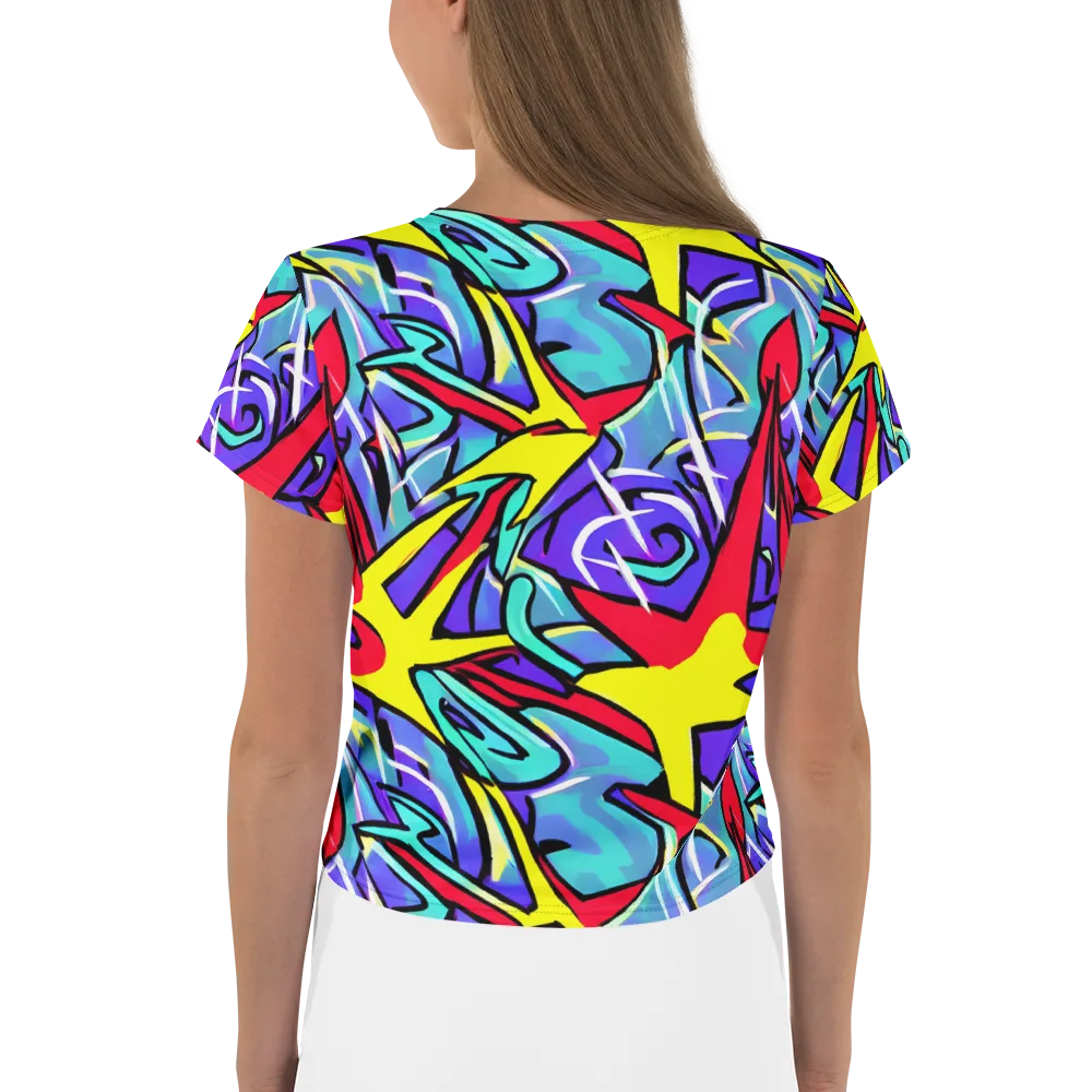 Neon Turbulence on Crop Tee — Back