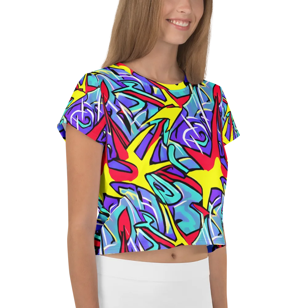 Neon Turbulence on Crop Tee — Right
