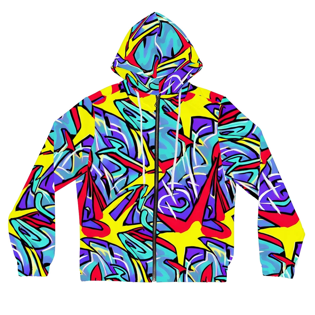 Neon Turbulence on Women's Full-Zip Hoodie — Front
