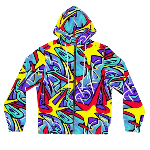 Neon Turbulence on a Women's Full-Zip Hoodie