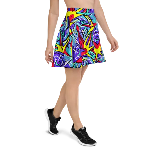 Neon Turbulence on a Skater Skirt