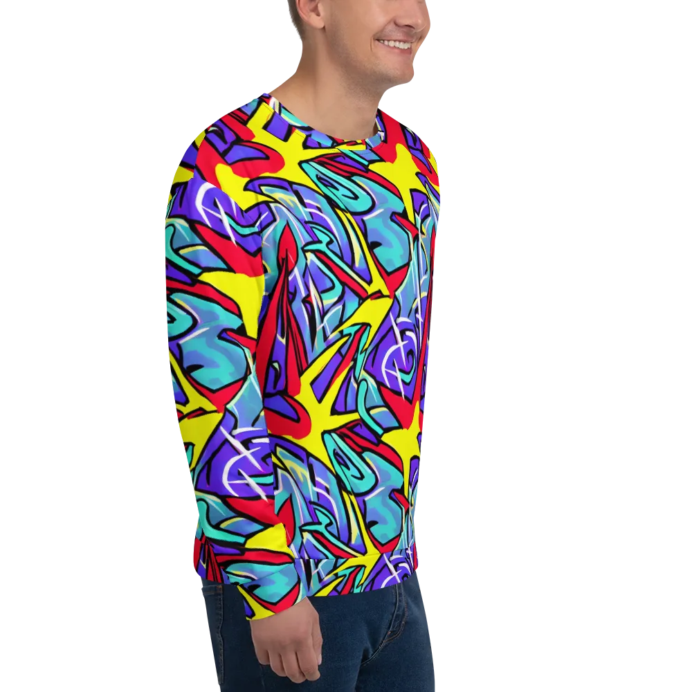 Neon Turbulence on Sweatshirt — Right Front