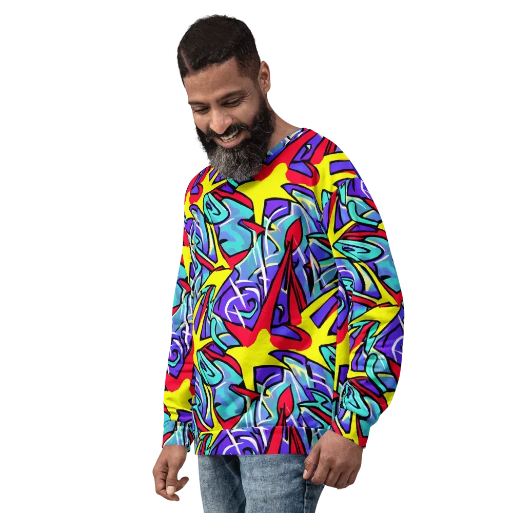 Neon Turbulence on Sweatshirt — Left Front