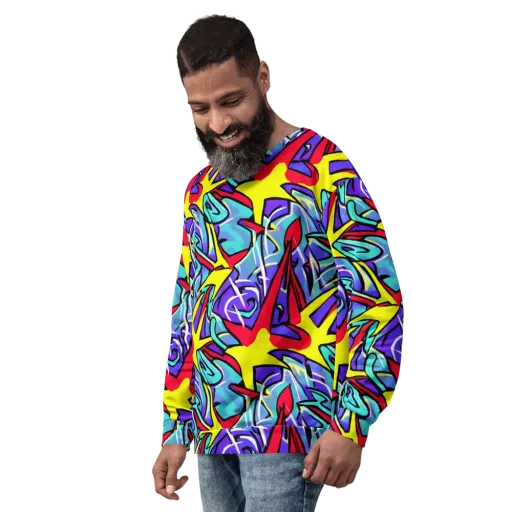 Neon Turbulence on a Sweatshirt