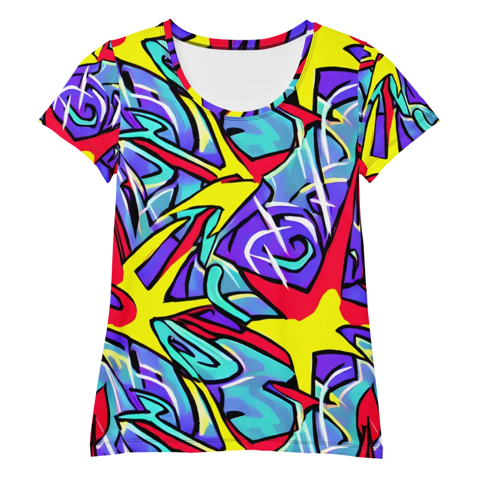 Neon Turbulence on Women's Athletic T-Shirt — Front