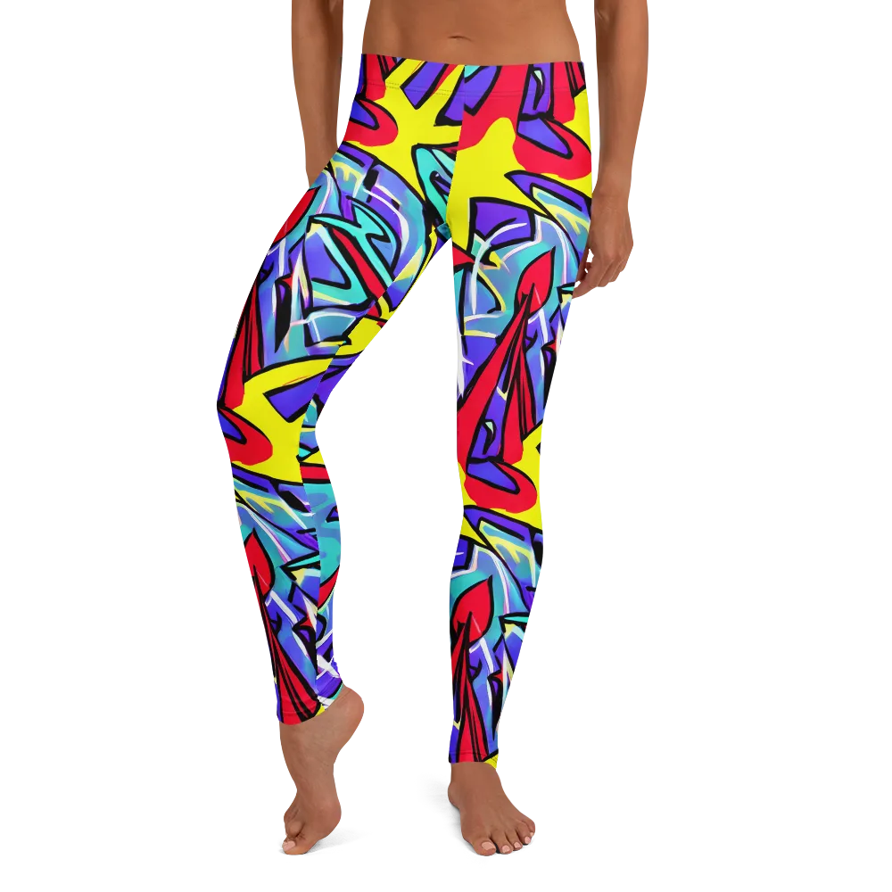 Neon Turbulence on Leggings — Front