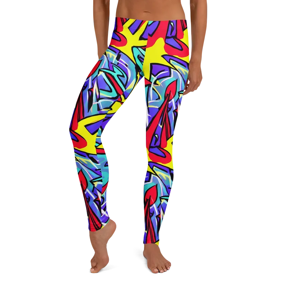 Neon Turbulence on Leggings — Front