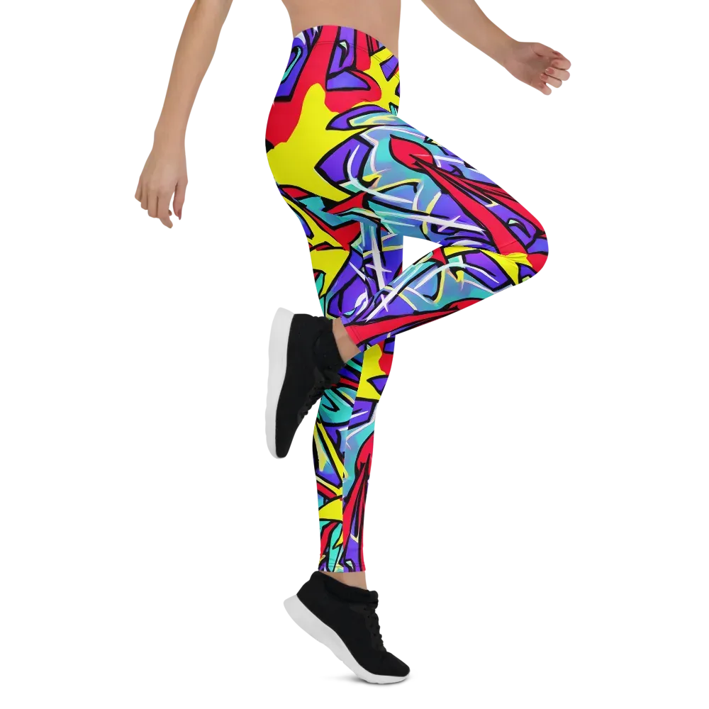 Neon Turbulence on Leggings — Right