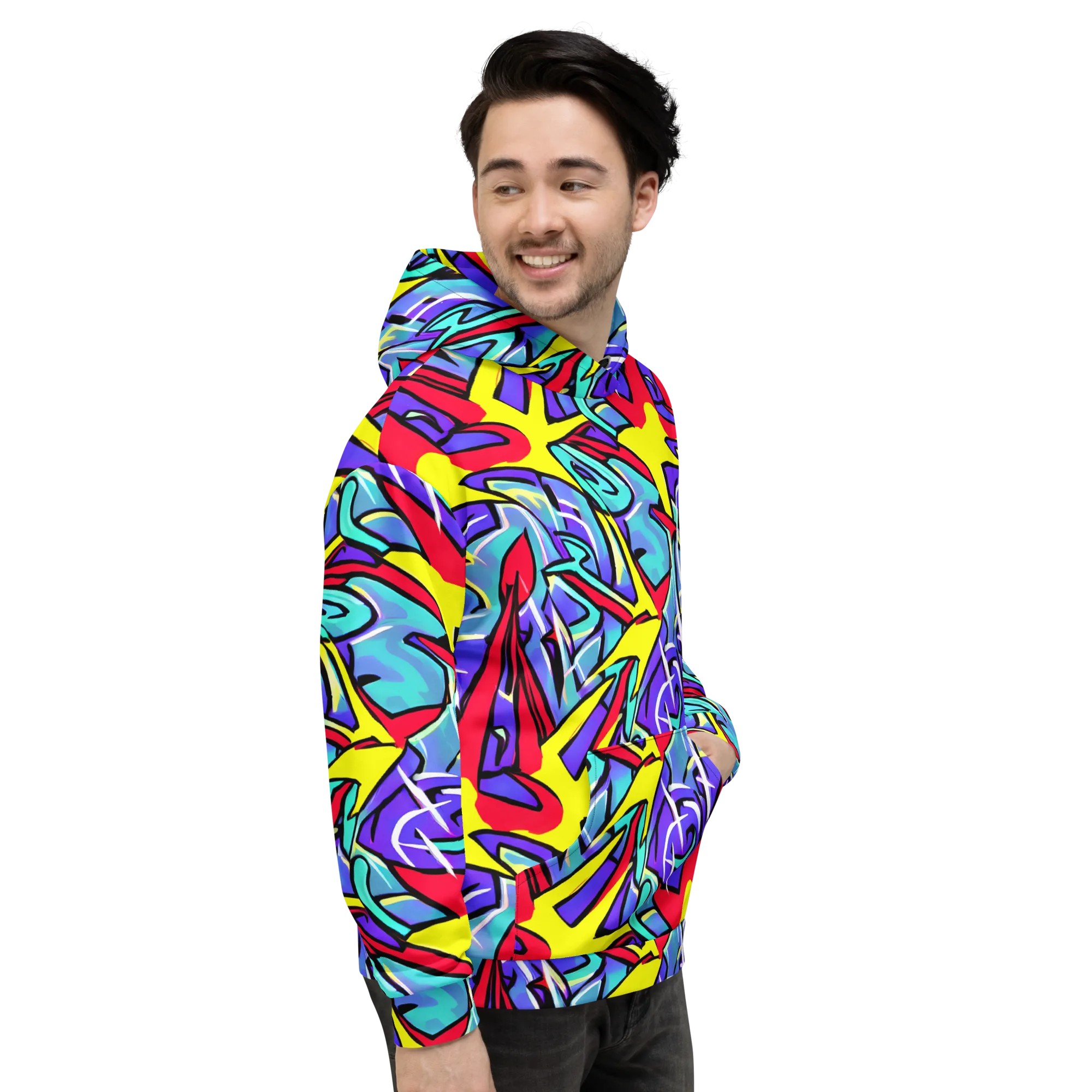 Neon Turbulence on Hoodie — Right