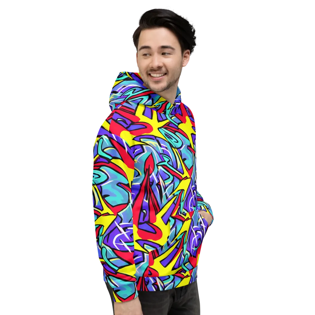 Neon Turbulence on Hoodie — Right