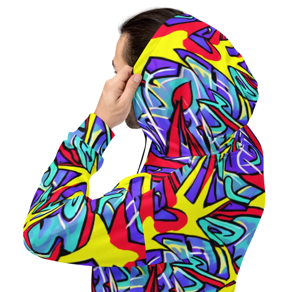 Neon Turbulence on Hoodie — Back