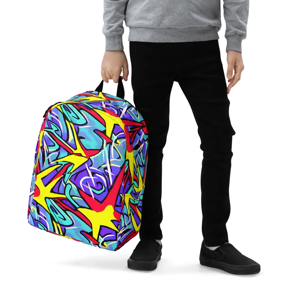 Neon Turbulence on Minimalist Backpack — Zoomed-in