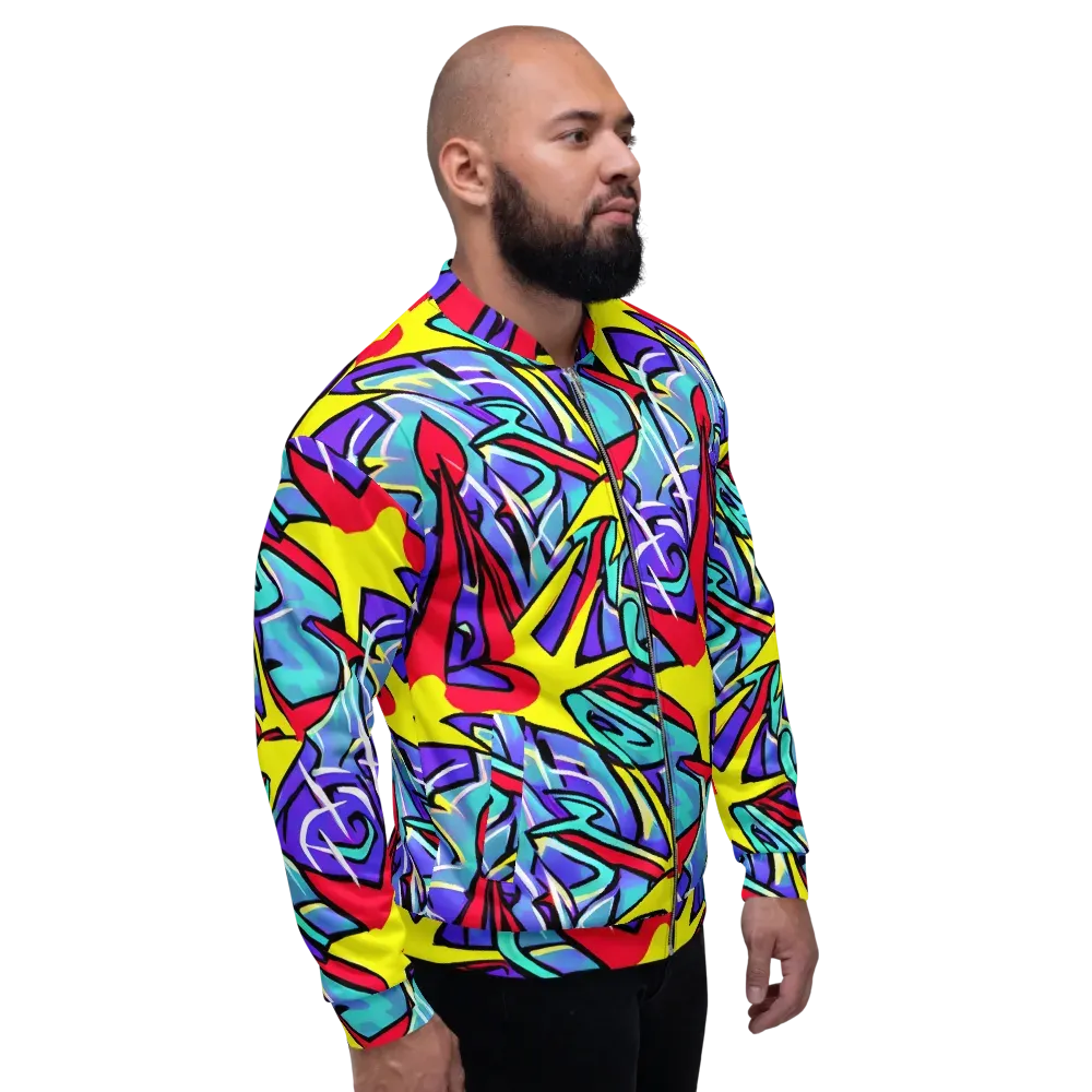 Neon Turbulence on Bomber Jacket — Right