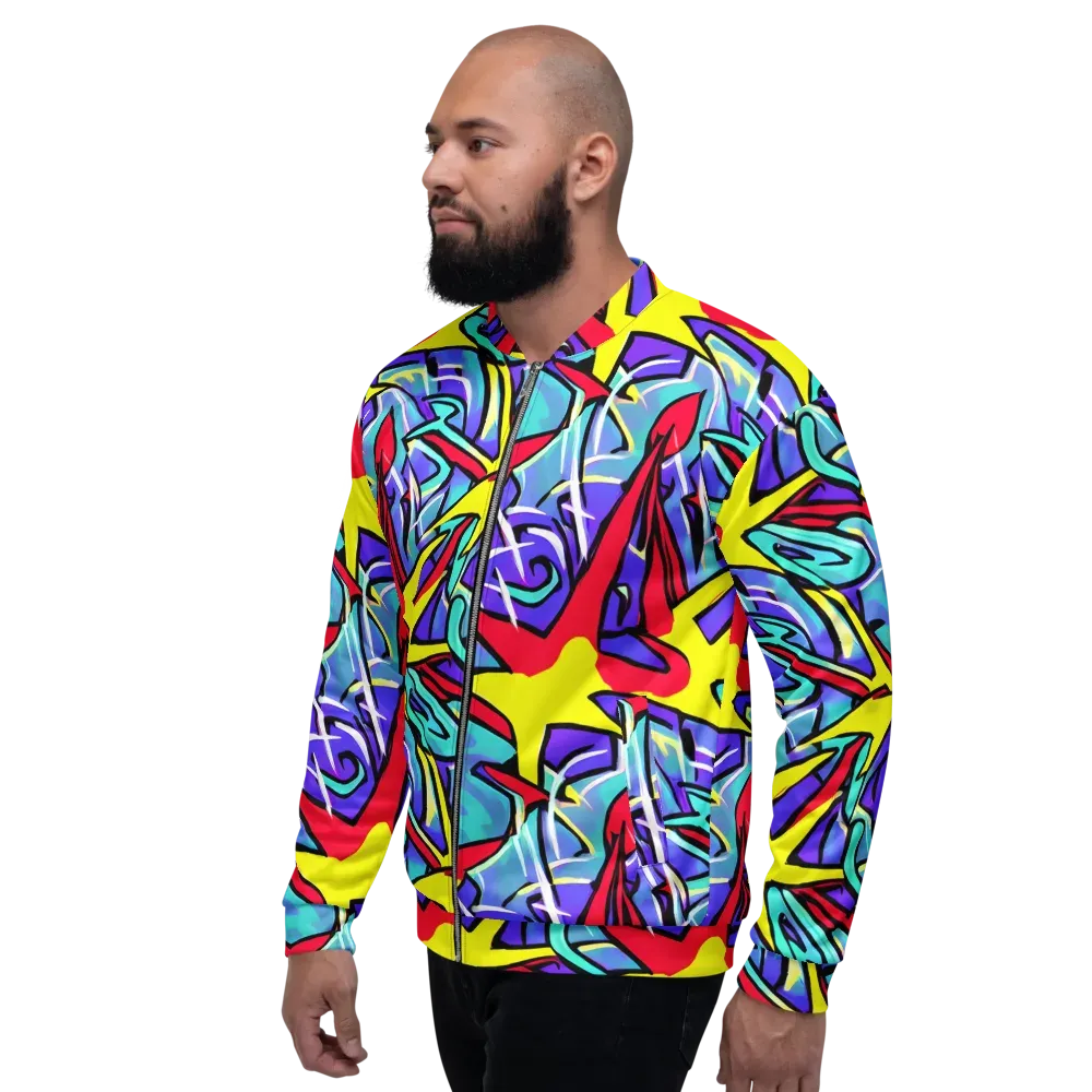 Neon Turbulence on Bomber Jacket — Left